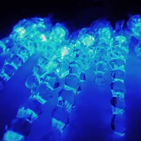 LED Lichterkette Eiszapfen 10 flammig batteriebetrieben Weihnachtsbeleuchtung : Blau