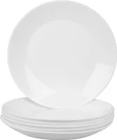 6 tlg. Set Speiseteller Essteller Klassisch Teller Hartglas Geschirr Rund 25 cm Tellern Speisetellern Esstellern