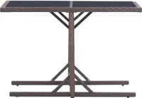 vidaXL Stół ogrodowy brązowy 110×53×72 cm szkło i polirattan