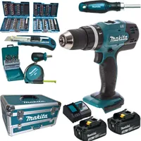 Makita Akku-Schlagbohrschrauber 18 V 3,0 Ah im Alukoffer inkl. 96-tlg. Zubehörset DHP453RFX2