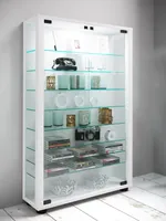 VCM Glasvitrine stehend | Vitrine Glas mit ESG-Sicherheitsglas | Maße ca. H. 90 x B. 59 x T. 18 cm | Standvitrine Glas | Modern und platzsparend | Glas Vitrinenschrank – Lumo Mini