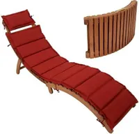 Ergonomische Gartenliege, Sonnenliege Akazie mit Polsterauflage