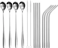 GRÄWE Trinkhalm-Set 14-tlg., Edelstahl, silber