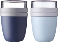 Mepal Lunchpot Ellipse 2-er Set Lunchbox Essensbehälter (nordic denim + nordic blue)