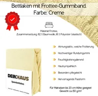 Frottee Spannbetttuch Spannbettlaken Bettlaken Bettücher BAUMWOLLE Farben Laken creme 120X200