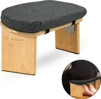 BUDDLEY Meditationsbank klappbar, Yogahocker mit Kissen, Meditationsbank, Meditationsstuhl faltbar, Yogastuhl, Meditationsbank, Hocker, Meditationshoc