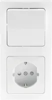 DELPHI Set Steckd+WS+Rahmen 250V/ 16A, Klemmanschluss, weiß