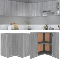 Prolenta Premium  Eck-Hängeschrank Grau Sonoma 57x57x60 cm Holzwerkstoff
