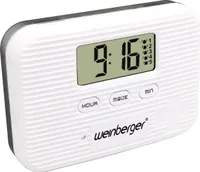 Weinberger box na tablety, krabička na tablety, dávkovač léků s vibračním alarmem a funkcí alarmu, barva: bílá, digitální displej, velmi lehký, model: 02263