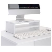Monitorständer SUBIDA Bildschirmaufsatz Schreibtischaufsatz Bildschirmerhöhung mit Ablagefach, in weiß