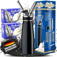 NEMT Sahnespender 0,5 L Sahnesiphon schwarz + 20 Sahnekapseln 500 ML