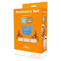 ZACO Original Zubehör-Set passend für ZACO V5sPro und V5x Saugroboter mit Wischfunktion, inkl. Wischtücher, Seitenbürsten und Filter