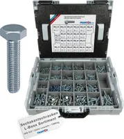 FRANTOS L-Boxx Sechskantschrauben DIN 933 Schrauben Set - in Stahl 8.8 verzinkt I 1.500 tlg. - Schrauben Sortiment Organizer Schraubensortiment