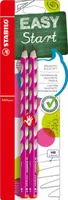 Ergonomischer Dreikant-Bleistift für Rechtshänder - STABILO EASYgraph in pink - 2er Pack - Härtegrad HB