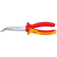 Knipex Flachrundzange DIN ISO 5745 Länge 200mm mit Schneide gebogen VDE Chrom 2K-Hüllen - 26 26 200 SB