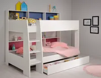 Tam Tam 11 - Etagenbett mit Bettschubkasten Weiß / Blau / Pink