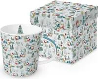 Kaffeebecher Winterhäuschen in Geschenkbox, Winterlandschaft Henkelbecher Tasse