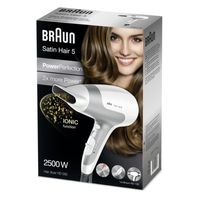 Fén Braun HD 580 Satin Hair 5 | bílá/šedá | 2500 W | infračervený topný systém | stylingová tryska