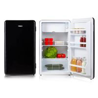 PRIMO PR151RKZ Tischkühlschrank - 93 Liter Fassungsvermögen - Schwarz - Freistehender Tischkühlschrank - Retro-Kühlschrank