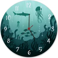 Unterwasserwelt Wanduhr aus Glas