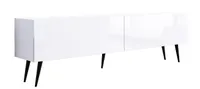 TV-SCHRANK : Mattweiß /Weiß glänzend, Schwarze Beine, 170 x 52 x 32 cm