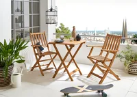 Balkonmöbel Set 3tlg Akazie Klapptisch 60 x 60 cm ECUADOR