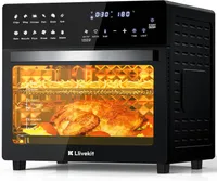 LLIVEKIT Heißluftfritteuse, Backofen Heißluftofen Backofen mit Umluft Temperatur 60-230 °C Timer 0-90 Min. 26 L 1700 W