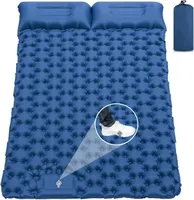 Isomatte, Camping Isomatte 2 Personen, Ultraleichte aufblasbare Isomatte mit eingebauter Fußpumpe, Selbstaufblare Luftmatratze mit Kissen, Blau