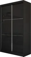 BEAUTYSOFA Schrank mit Schwebetüren VIVA 150cm - Kleiderschrank mit Schubkasteneinsätze & Kleiderstangen (Schwarz)