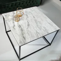 riess-ambiente Eleganter Couchtisch ELEMENTS 50cm weiß mit polierter Marmor-Platte Beistelltisch Tisch