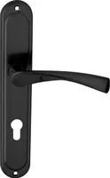 DOMINO Türgriff 72 Drückergarnitur PZ - Profilzylinder Set | Türklinke für Zimmertür, Bürotür, Kellertür & Innentür | L-Form | Türbeschläge aus Aluminiuml |Schwarz Türdrückergarnitur|ROMANA BLACK