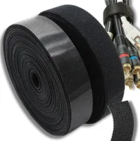 Páska na suchý zip, páska na svázání kabelů, černá, 10 m