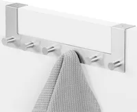 Navaris Türhaken Haken zum Einhängen - Handtuchhalter Kleiderhaken für Küche Flur Garderobe - Türgarderobe aus Edelstahl - für Türen bis 4cm -
