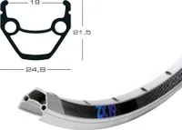 Exal ZX19 Felge 26 Zoll 559-19 VL 6.5mm 32L m. Oesen silber