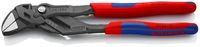 KNIPEX 86 02 250 SB Zangenschlüssel Zange und Schraubenschlüssel in einem Werkzeug mit Mehrkomponenten-Hüllen grau atramentiert 250 mm (SB-Karte/Blister)