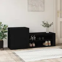 vidaXL Skriňa na topánky čierna 130x35x54 cm Materiál drevo