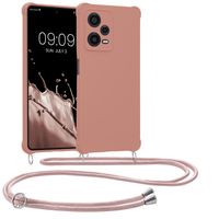 kwmobile Necklace Case kompatibel mit Xiaomi Redmi Note 12 Pro 5G Hülle - Cover mit Kordel zum Umhängen - Silikon Schutzhülle Perlmutt