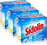 3x Sidolin Brillen Putztücher 50 stk. Tücher