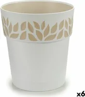 Selbstbewässernder Blumentopf Stefanplast Cloe Weiß Kunststoff 25 x 25 x 25 cm (6 Stück)