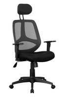 AMSTYLE Bürostuhl Stoffbezug Schreibtischstuhl 120 kg Armlehne schwarz Chefsessel Drehstuhl Kopfstütze X-XL