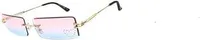 Sonnenbrille Randlos Rechteckig Rahmenlos Damen Herren Brille 2161