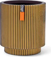 Capi Europe Gefäß zylinder Groove Black & Gold - 23x25 - Gold