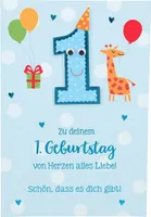 11566 Depesche Zahlenkarte, Glückwunschkarte-Zu deinem 1. Geburtstag von Herzen...