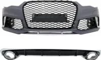 Rury wydechowe rozdzielacza powietrza zderzaka do Audi A6 4G Facelift 15-18 RS6 Look