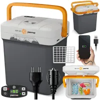 PEME Essential 23 Liter elektrische Kühlbox zum Kühlen und Warmhalten, 12/230V mobiler Kühlschrank, Eco-Modus, USB-Anschluss, für Camping und Auto