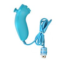 [Blue Wired Nunchuck Controller for Nintendo Wii Console - Brand new, with 1 YEAR MANUFACTURER WARRANTY!]