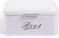 Theo&Cleo Brotkasten aus Metall, Brot Lange Aufbewahren, Retro Brot Box, Brotaufbewahrungsbox mit Deckel klein (31* 19* 16cm),Weiß