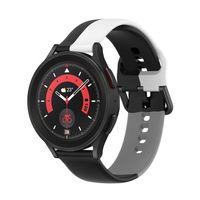 Strap-it Samsung Galaxy Watch 5 Pro Dreifach-Sportarmband (Schwarz-Weiß-Grau)