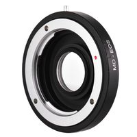 MD-EOS Lens Mount Adapterring mit Korrekturlinse fuer Minolta MD Objektiv passend fuer Canon EOS EF Kamera Focus Infinity