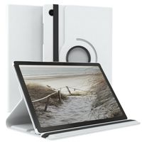 EAZY CASE Tablet Hülle kompatibel mit Samsung Galaxy Tab A8 10.5 Hülle, 360° drehbar, Tablet Cover, Tablet Tasche, Premium Schutzhülle aus Kunstleder in Weiß
